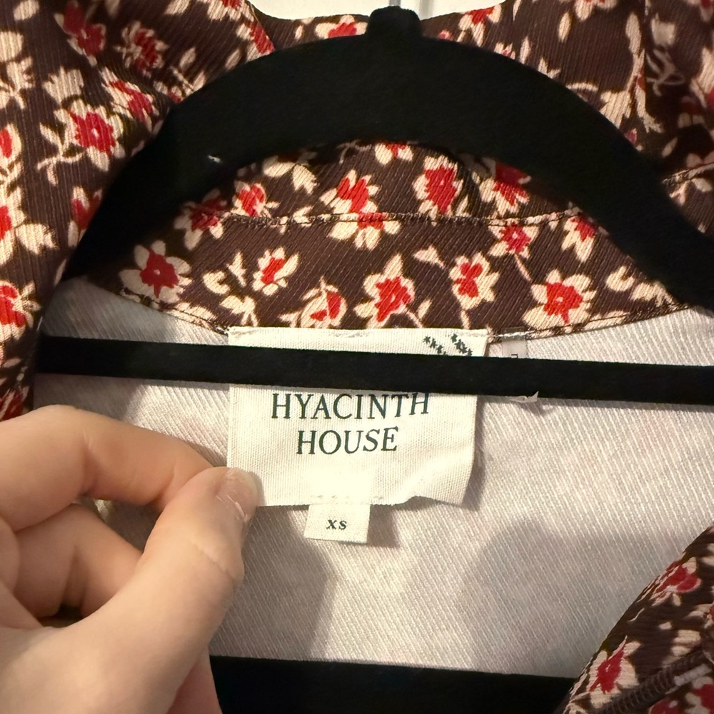 HYACINTH HOUSE
Brown & Red Floral Corduroy Front Zip Mini Dress - Picture 4 of 6